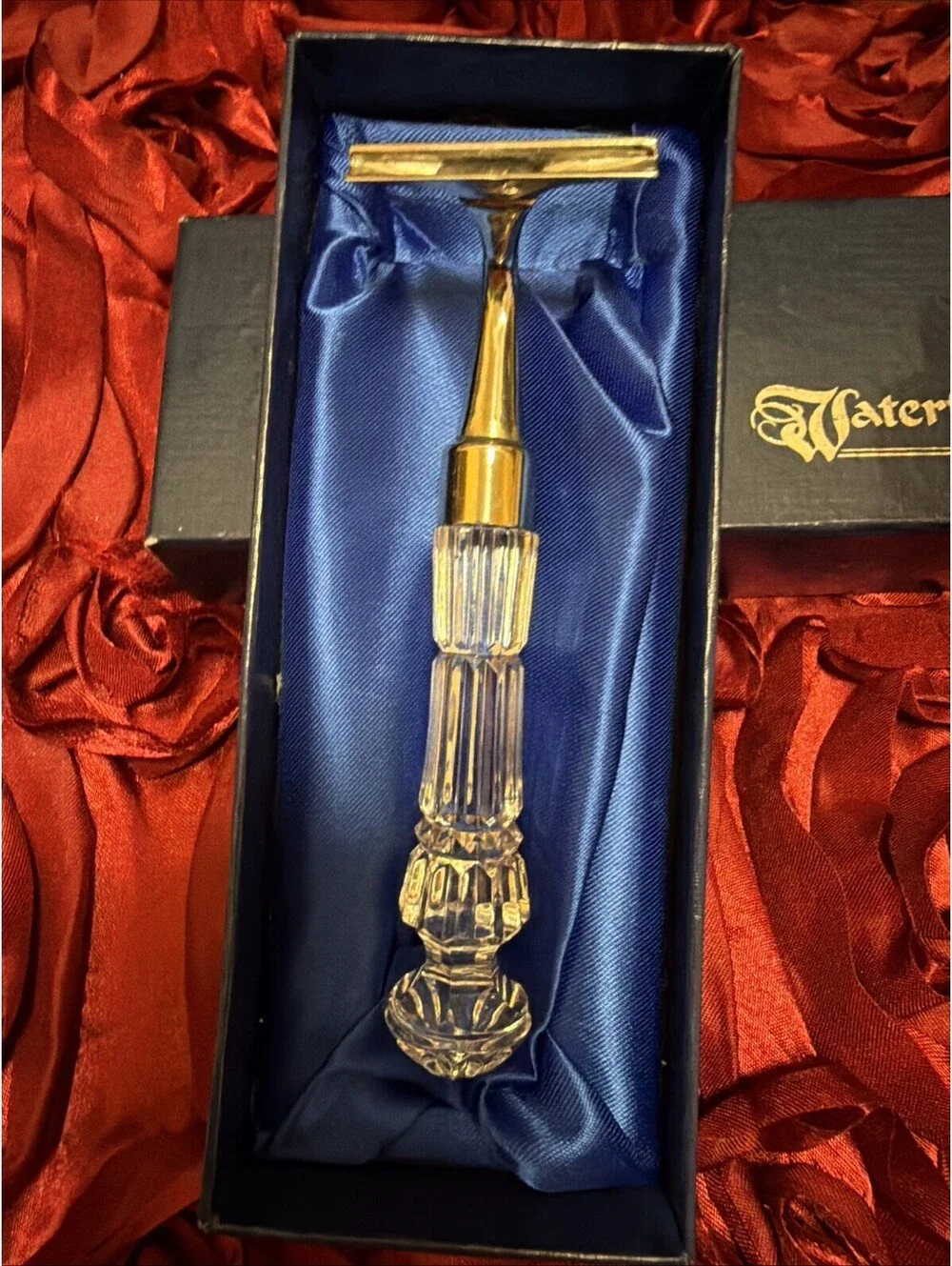 Vintage Waterford Crystal Handle Shaving Razor Shaver with Original Box Ireland